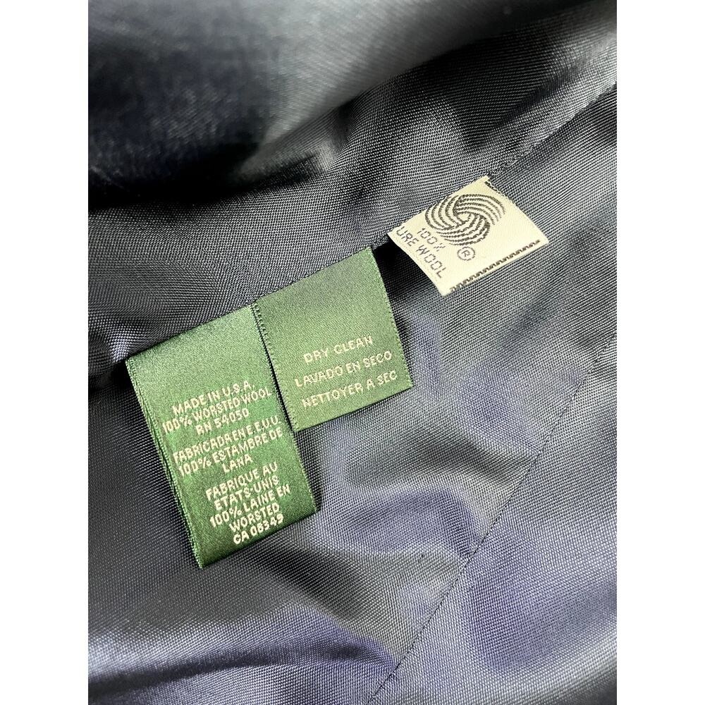 Lauren Ralph Lauren Plaid Worsted Wool Blazer Navy Red Green Size 12 Made in USA - Picture 11 of 16
